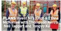  ?? ?? Invest NI’S Fitch & Ethna Mcnamee with Thompson Aero’s Neil Taggart and Tongyu Xu