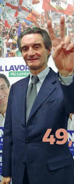  ?? (foto Gerace) ?? Vincitore Attilio Fontana, avvocato, 65 anni, già sindaco leghista di Varese e presidente Anci, è il nuovo presidente della Regione Lombardia