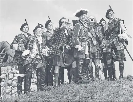  ??  ?? TARTAN SPECIALS: David Niven, fourth from right, starring as Bonnie Prince Charlie in the 1948 film, which proved a flop at the box office.