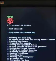  ??  ?? Figure 2: Boot messages scrolling by on the screen