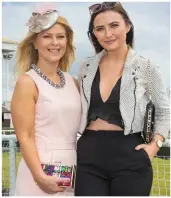  ??  ?? ABOVE: Stunning Listowel ladies Helena Halpin and Claudine Clement. RIGHT: It was a picture-perfect race fashion combo for Listowel’s Molly and Breda Walsh.