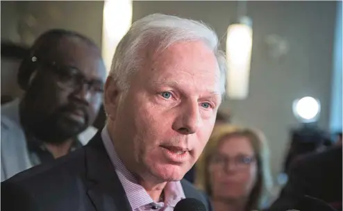  ?? PAUL CHIASSON LE DEVOIR ?? Le chef du Parti québécois, Jean-François Lisée, a réuni son caucus à Saint-Eustache en prévision de la rentrée parlementa­ire.