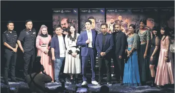  ?? — Bernama photo ?? Choong (sixth right) with the cast members of ‘Oppa’ at the film launching.