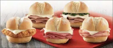  ?? ARBY’S VIA THE ASSOCIATED PRESS ?? Arby’s new lineup of sliders.