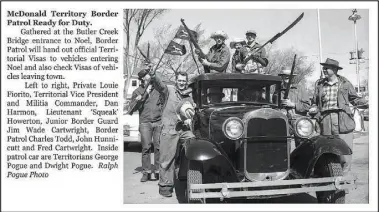  ?? Courtesy photos ?? Dwight Pogue shares photos and informatio­n about McDonald County’s historical event in his newly released book, 1961 ozark Breakaway: the year McDonald County seceded From Missouri.