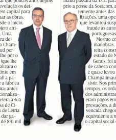  ??  ?? Com Teixeira Pinto, Luís chegou à presidênci­a do conselho geral do BCP, mas a entrada no banco deu-se a convite de Jardim Gonçalves