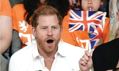  ?? ?? Prince Harry at the Invictus Games in the Hague, Netherland­s, April 2022. Photograph: Aaron Chown/PA