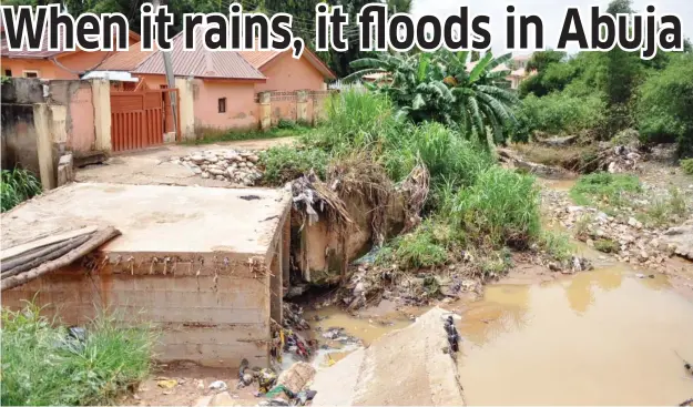  ?? Photo Ikechukwu Ibe ?? A building cut off by flood water in Karu