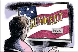  ??  ?? Tim Eagan, Detroit News, Detroit, EE.UU. DEMOCRACIA. EE.UU. es la democracia que menos logra que sus ciudadanos cumplan con el ejercicio básico de una democracia: votar.