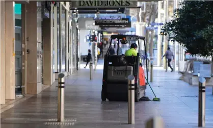  ?? Photograph: Erik Anderson/AAP ?? Cleaners will be among workers targeted by the trial to give casuals access to five days of sick or carers leave at minimum wage.