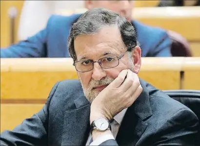  ?? EMILIA GUTIÉRREZ ?? El presidente del Gobierno, Mariano Rajoy, ayer en el Senado