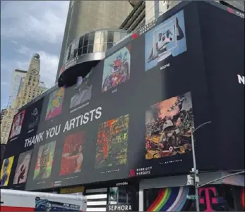  ?? ?? Leon Msipa’s art was exhibited at the New York’s Time Square