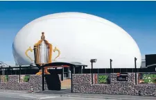  ?? Photo: FAIRFAX NZ ?? Pumped up: The giant rugby ball before it got that deflated feeling.