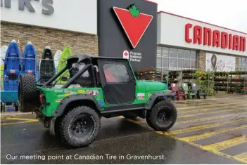  ??  ?? Our meeting point at Canadian Tire in Gravenhurs­t.