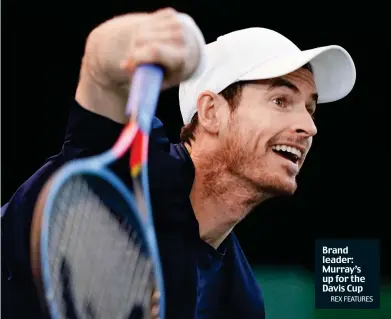  ?? REX FEATURES ?? Brand leader: Murray’s up for the Davis Cup