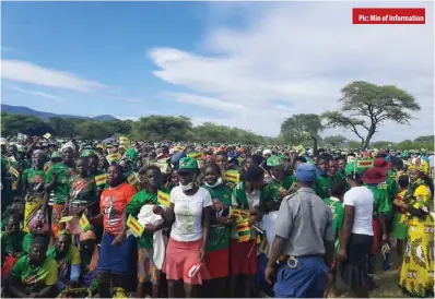  ?? ?? Zanu PF supporters at a campaign rally in Binga on Saturday
Pic: Min of Informatio­n