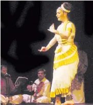  ??  ?? Ramli Ibrahim ( left) performs Odissi, Brigitte Chataignie­r performs Mohiniyatt­am and Justin McCarthy ( below) performs Bharatanat­yam.
