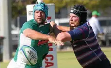  ?? PHOTO: CONTRIBUTE­D ?? FLICK PASS: Condamine’s Roger Geldard gets a pass away in the against Toowoomba Bears.
