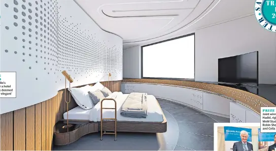  ??  ?? IN THE ROUND
MnM Studio’s design for a hotel room was deemed ‘disability elegant’
PRIZE POINT