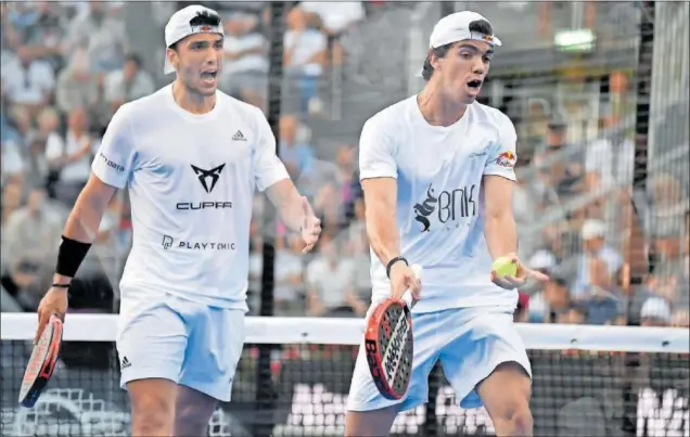  ?? ?? El madrileño Alejandro Galán (derecha) y el gaditano Juan Lebrón, durante un torneo reciente.