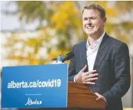  ?? JEFF MCINTOSH / THE CANADIAN PRESS FILES ?? Alberta Health Minister Tyler Shandro said there will be no cuts to frontline medical staff during the pandemic.