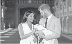  ?? DOMINIC LIPINSKI/ AP ?? Prince Harry and Meghan, the Duchess of Sussex, with newborn baby Archie in May 2019.