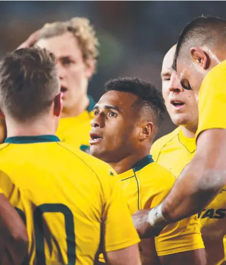  ?? Picture: GETTY IMAGES ?? He may be the smallest Wallaby in the team but Will Genia unleashed on teammates at half-time recently.