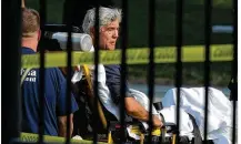  ?? ALEX WONG / GETTY IMAGES ?? Rep. Roger Williams, R-Austin: Aide Zack Barth, 24, was shot; congressma­n dove for cover in the dugout and injured his ankle, and was taken from the scene by stretcher.