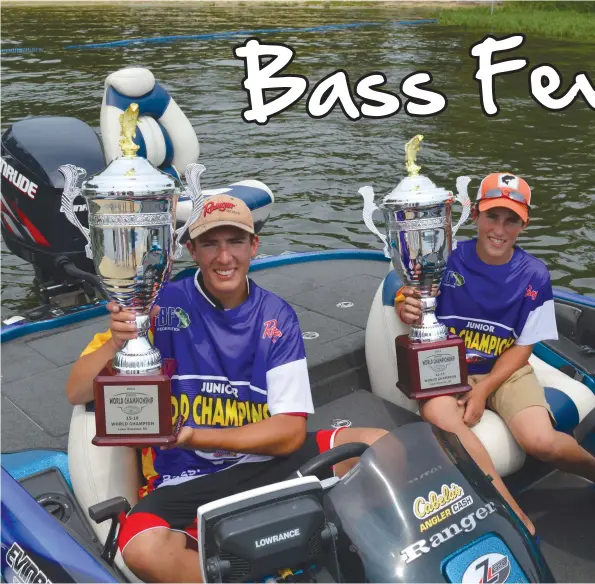  ??  ?? Perry Marvin, of New York, and Joe Stolski, of Minn., took home the World Champion titles in the 2014 TBF Junior World Championsh­ip.