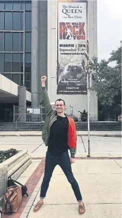  ??  ?? Toronto teacher Kevin Doe landed a gig in the North American tour of We Will Rock You. He plans to return to teaching next September.