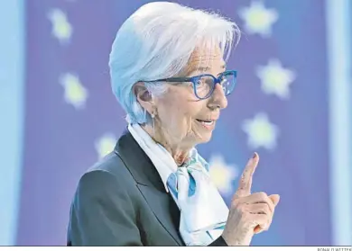  ?? RONALD WITTEK ?? Christine Lagarde, presidenta del BCE, ayer en rueda de prensa en Fráncfort.