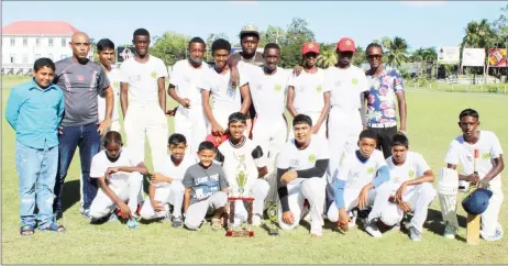  ??  ?? Lower Corentyne Secondary after their win over West Demerara secondary yesterday.