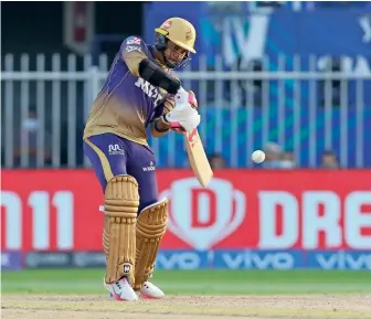  ?? — BCCI ?? Sunil Narine, who also took two wickets against Delhi Capitals, turned the match decisively in favour of the Kolkata Knight Riders with a brilliant 21 off 10 balls.