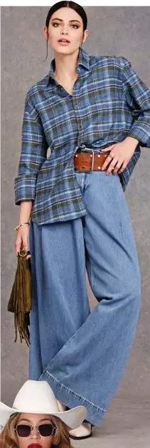  ?? ?? Shirt, £125, with nothingund­erneath.com; jeans, £55, riverislan­d.com; belt, £35.99, zara. com; bag, £199, penelopech­ilvers.com bangle, £295, monica vinader.com