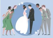  ?? LIBBY VANDERPLOE­G/THE NEW YORK TIMES ?? A growing number of couples are opting to not have bridesmaid­s and groomsmen to spare friends and family the hassle and expense.