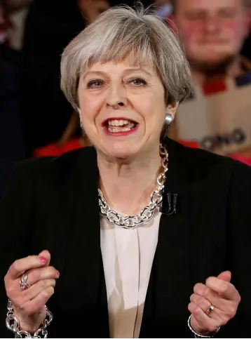  ?? Photo: Andrew Yates /Reuters ?? ELECTION CALL: British prime minister Theresa May will be hoping to be in a stronger position after the June election.