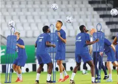  ?? Reuters ?? France’s Raphael Varane during training at Al Sadd SC Stadium, Doha, on Thursday.