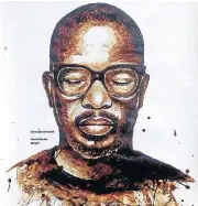  ?? /Facebook ?? Resourcefu­l: Ennock Mlangeni used instant-coffee granules to complete a painting of DJ Black Coffee.