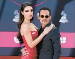  ?? INVISION/AP ?? Nadia Ferreira and Marc Anthony, who got married in Miami on Saturday in a ceremony attended by Salma Hayek, David Beckham and Lin-Manuel Miranda, among other celebritie­s.