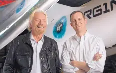  ??  ?? Sir Richard Branson and compay CEO George Whitesides reiterated their commitment to New Mexico earlier this year.