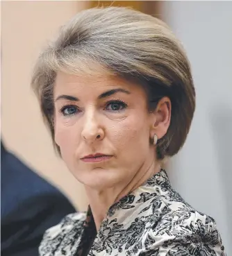  ?? Picture: KYM SMITH ?? Minister for Employment Senator Michaelia Cash at yesterday’s Senate hearing.