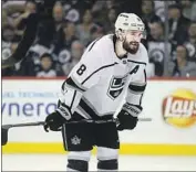  ?? Trevor Hagan Associated Press ?? DREW DOUGHTY played in his 331st consecutiv­e regular-season game for the Kings on Tuesday night.