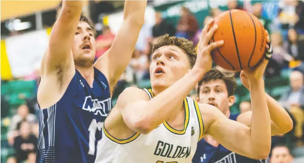  ??  ?? Adam Paige of the University of Alberta Golden Bears, a Semiahmoo graduate, was taken ninth overall by the Fraser Valley Bandits in the 2021 CEBL U Sports Draft. He says getting pro experience in the CEBL while finishing university is a unique opportunit­y.
