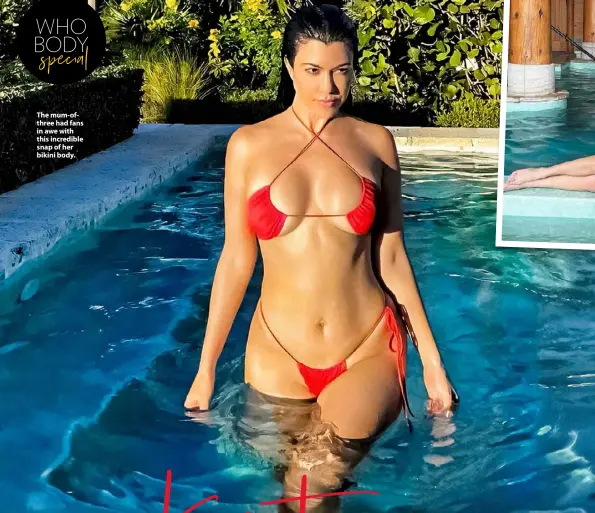  ??  ?? The mum-ofthree had fans in awe with this incredible snap of her bikini body.