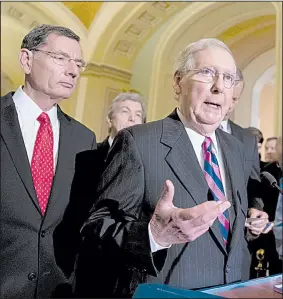  ?? AP/J. SCOTT APPLEWHITE ?? “It’s pretty obvious that our problem on health care was not the Democrats,” Senate Majority Leader Mitch McConnell said Tuesday. “We didn’t have 50 Republican­s.”