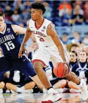  ?? [PHOTO BY NATE BILLINGS, THE OKLAHOMAN] ?? Christian James is one of four Sooners who played in the 2016 NCAA Tournament. James said this week as Oklahoma prepares to open this year’s tournament against Rhode Island that he told the younger players that it was “kill or be killed.”