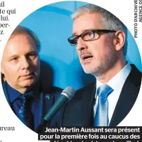  ??  ?? Jean-martin Aussant sera présent pour la première fois au caucus des députés péquistes aujourd’hui, à Québec.