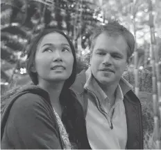  ?? PARAMOUNT PICTURES ?? Despite a lukewarm response from audiences and critics, Hong Chau, seen with co-star Matt Damon, has received several acting nomination­s for her role in Downsizing.