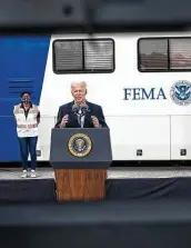  ?? Doug Mills / New York Times file photo ?? President Joe Biden is directing FEMA to assist in processing an increasing number of minors who have filled detention facilities at the southwest border.