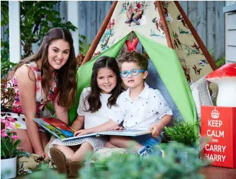  ??  ?? ABOVE: Harry and his sisters, Tess (left) and Alice. They don’t have Usher syndrome and the chances of Harry being born with it were one in 650,000.